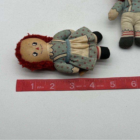 Vintage Small 5" Knickerbocker Raggedy Ann & Andy Dolls - Picture 7 of 7